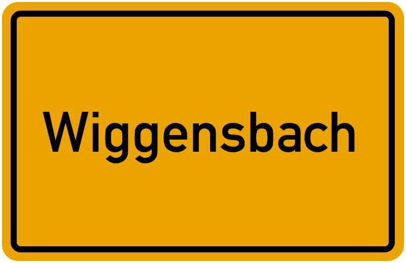 Gelbes Ortsschild mit schwarzem Rand und der Aufschrift Wiggensbach